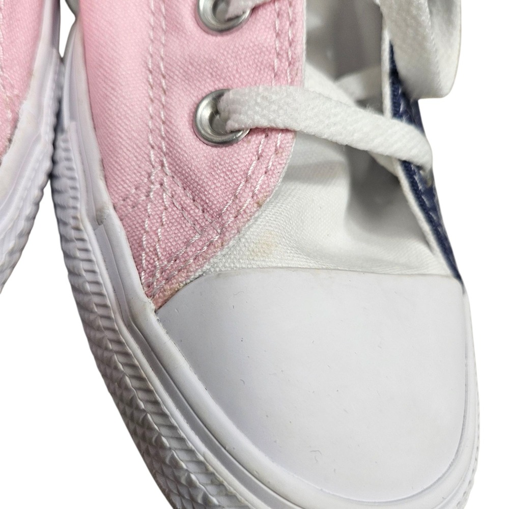 Converse Custom High Top Sneakers Pink Blue Colorblock Mens Size 10.5 - Picture 8 of 10